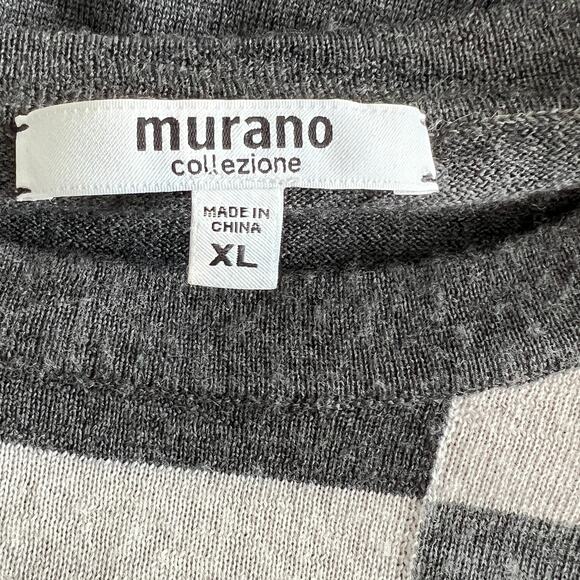 Murano Merino Wool Long Sleeve Pullover Sweater Men's Size XL Gray/Blue/Beige - Picture 3 of 6